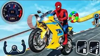 Super Hero Spider Man Bike Mega Ramp Racing Simulator - Extreme Motocross Dirt Bike Stunt Racing #10
