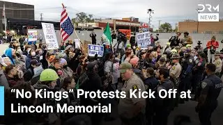 Anti-Trump Demonstrators Gather at Lincoln Memorial for 