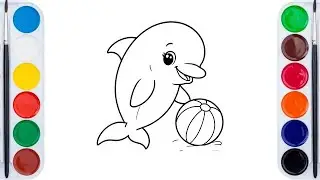 How to Draw a Playful Dolphin | Easy & Cute Dolphin Drawing for Kids