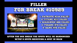 Break #10929 FILLER #1 3 Box 2025 Panini Immaculate Football Half Case PYT #4