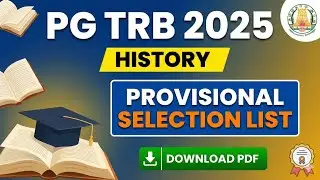 PG TRB 2025 History Provisional Selection List