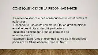 8 La Reconnaissance en Droit International