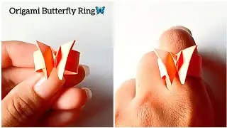 How to make Butterfly Ring with Paper || Origami Paper Butterfly Ring || DIY paper ring no glue 