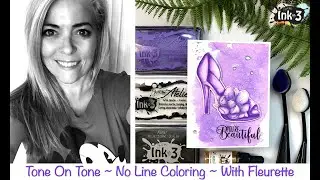 Tone On Tone ~ No Line coloring with Fleurette ~ Eating Disorder Awareness Hop #EDAWCardHop