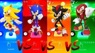 Super Sonic vs  Sonic vs Shadow vs Knuckles | Tiles Hop Edm Rush