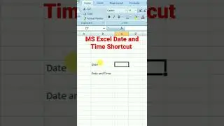 =Today (), MS Excel Date and Time Shortcut in Assamese 🤗