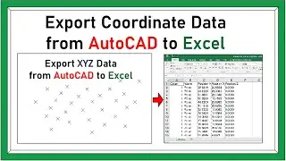 How to export coordinates (XYZ) form AutoCAD to Excel #survey #AutoCAD