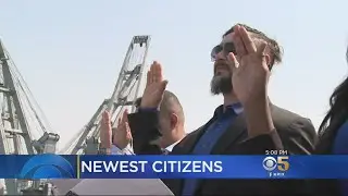 Immigrants Become Newest U.S. Citizens Aboard USS Hornet Museum
