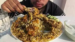 VERY TASTY CHICKEN BIRYANI WITH RAITA & SALAD | ASMR | MUKBANG | EATING SHOW | BIG BITES |