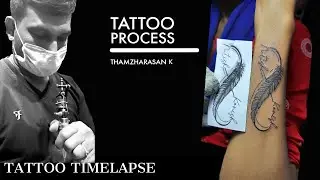 Infinity with Feather Tattoo Designs | Best Tattoo Shop in Chennai | Tattoo Timelapse