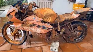 Abandoned motorcycle revival! From scrap to new | Full repair with @RestoreQR