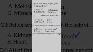 Most important Biology Mcqs for MDCAT