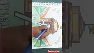 Republic Day poster drawing 🇮🇳 #art #posterdrawing #shorts #26january #viral #india