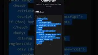 Convert HTML to Pug Instantly! 🔥 Free Online HTML to Pug Converter