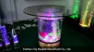 LED aquarium water bubble table with light color changing