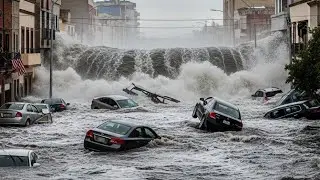 Flash floods hit Yokkaichi, Mie-Japan! cars submerged, roads closed, chaos in the city center