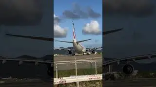 Jetblast from A330 blows people off the beach 😂 #shorts