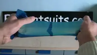 Strength test of glued latex seam , made with vulcanizing glue from Eurocatsuits