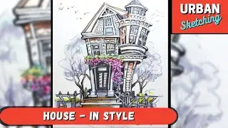 Urban Sketching - House drawing deforming perspective technique