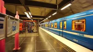 Sweden, Stockholm, Hallonbergen Subway Station, Hissgruppen ab elevator - going down