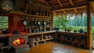 Crackling Fireplace and Rain on Roof in a Rustic Setting to Help You Sleep Better and Stay Focused