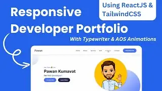 Responsive Developer Portfolio Using ReactJS & TailwindCSS | AOS | Typewriter | Code With Pawan