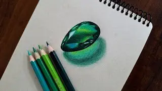 How to Draw a Realistic Shiny Stone with Colored Pencils | Easy Drawing Tutorial