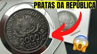 MOEDAS DE PRATA! MOEDAS DE PRATA DA REP&Uacute;BLICA DO BRASIL. PRATA DE 500 R&Eacute;IS, 1000 R&Eacute;IS E 2000 R&Eacute;IS
