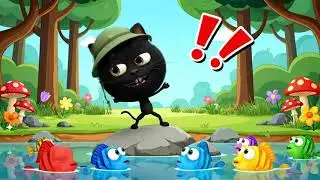 Bubu Cat Fishing - Funny Moments | Cute Cat Cartoons for Kids