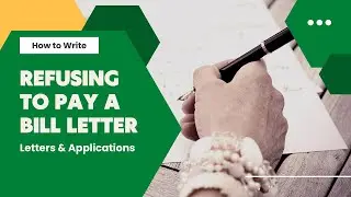 Refusing to pay a Bill Letter