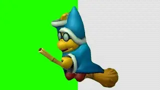 Kamek (aka Magikoopa) flying greenscreen [transparent video in description]