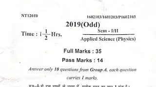 applied physics previous yearQuestion paper 2019 Diplomasbtebihar|| applied science physics ||