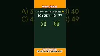 Number Analogy Shorts Tricks 😱💥 | Number Series | #reasoning #shorts #rrbntpc #ssccgl #sscgd