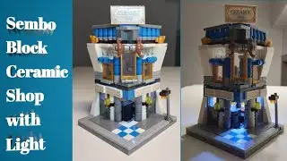 Lego Sembo Block CERAMIC SHOP WITH LIGHT #SD6543 MINI WORLD,GREAT DREAMS!