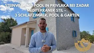 Steinvilla mit Pool in Privlaka bei Zadar  mediterraner Stil – 3 Schlafzimmer, Pool & Garten