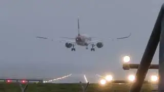 A220 crosswind landing Hamburg