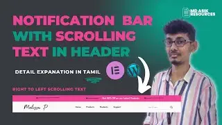 Design Top Header Without Plugins | Elementor Notification Bar in Tamil | Elementor Tutorial - 2024