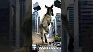 Donkey attack on a city