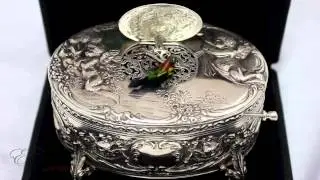 MMM Sterling Silver Mechanical Singing Bird Box Automaton