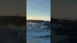 Morning Niagara Falls 😶&zwj;🌫️🧊 #frozen #falls #niagarafalls #toronto #fyp