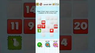 Braindom: Brain Games Test Level 160 Start from 1 and connect the numbers to fill every cell!