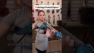 Trying a 7-String Fretted Viper Violin! At @ElectricViolinShop @MarkWoodMusic1