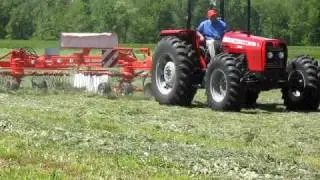 Massey Ferguson 596 with rotary rake