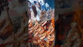 Vertical Street BBQ in Africa!! 🇨🇮 #AfricanStreetFood #cotedivoire
