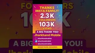 Thanks my insta family,  followers ! 🙏 We have crossed 2.3K+ Followers & 103k Views on Instagram. 🚀
