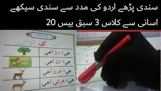 sindhi book class 3 chapter 20|basic sindhi language learning|asan sindhi |basic sindhi alphabet