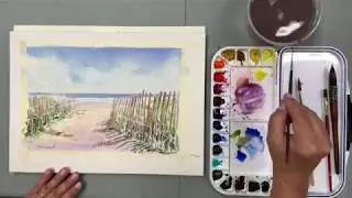 Watercolor Ocean Pathway by Jo Ellen Reinhardt