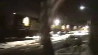 Loram railgrinder sending sparks everywhere, working at night