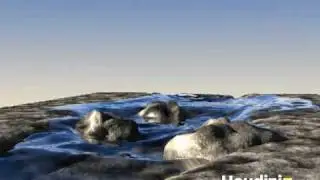 Houdini Fluids - Sculpted Fluid with Wave (v2 -- with AO)