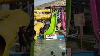 I went down the slide a little faster than I expected... 😭 (🎥: Collab)